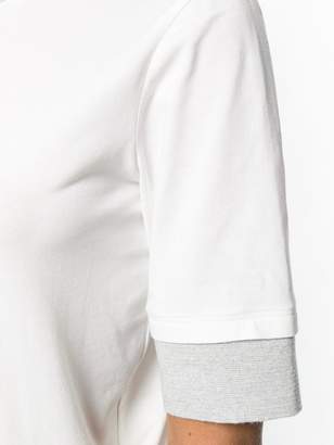 Fabiana Filippi contrast-cuff short-sleeve sweater