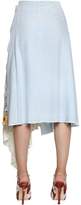 Thumbnail for your product : Linen Midi Skirt W/ Lace & Printed Panel