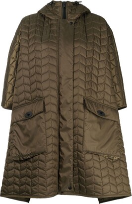 Mulberry Quilted Hooded Cape Jacket
