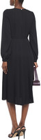 Thumbnail for your product : Nina Ricci Belted Paneled Pleated Hammered-crepe Dress