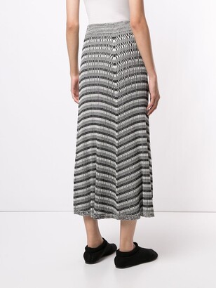 Proenza Schouler White Label Striped Ribbed Knit Skirt