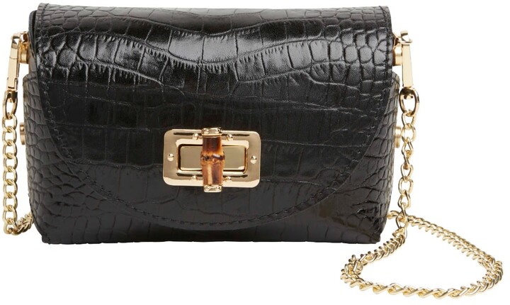 Betsy & Floss - Mini Luna Clutch Bag With Chain Strap In Black - ShopStyle