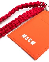 Thumbnail for your product : MSGM Logo-Print Neck-Strap Cardholder