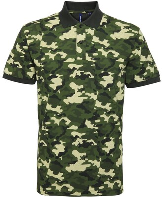 Asquith & Fox Asquith & Fox Mens Short Sleeve Camo Print Polo Shirt (Camo  Green) - ShopStyle