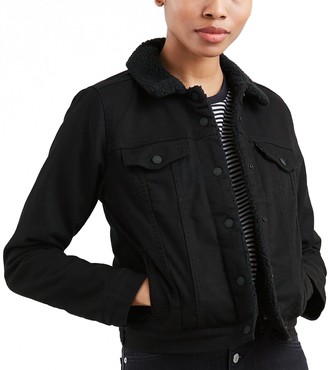 levis black denim jacket womens