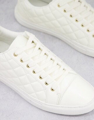 ASOS DESIGN sneakers with quilting in white