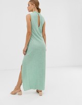Thumbnail for your product : ASOS DESIGN sleeveless high neck plisse maxi dress
