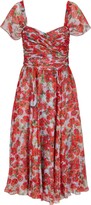 Thumbnail for your product : Carolina Herrera Poppy-Print Silk Flared Dress