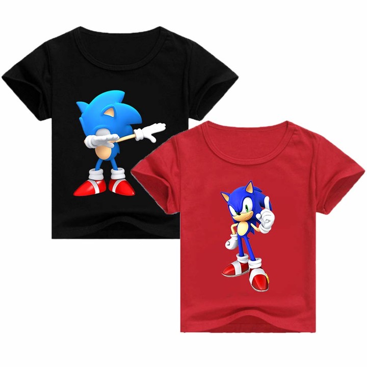 SUPFANS Kids Sonic TShirt 2 Pack Sonic The Hedgehog Short Sleeve Top