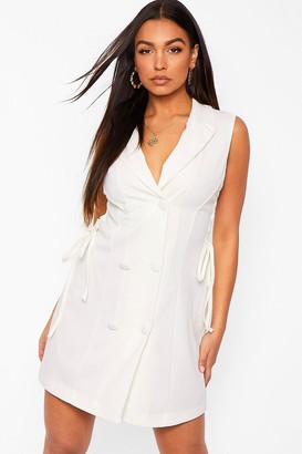 boohoo Lace Up Cut Out Side Tailored Blazer Dress