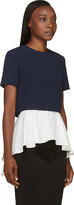 Thumbnail for your product : Alexander McQueen Navy & White Layered Top