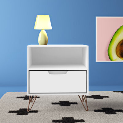 Manhattan Comfort Rockefeller 20" 1-Drawer Nightstand