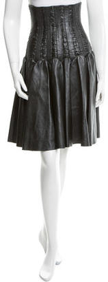 Alaia Leather Lace Up Skirt