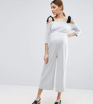 ASOS Maternity Jersey Jumpsuit With Grossgrain Tie