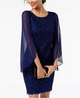 Thumbnail for your product : Connected Illusion Angel-Sleeve Lace Sheath Dress