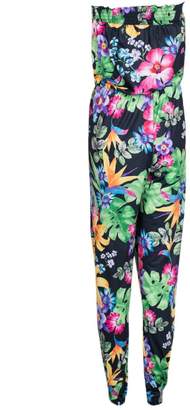 Select Fashion Fashion Womens Black Tropical Strapless Jumpsuit - size 6