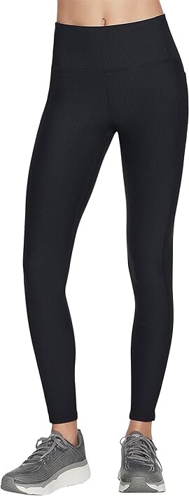 Skechers GO WALK RIBBED HIGH WAIST LEGGING (Black) Women\'s Casual Pants -  ShopStyle
