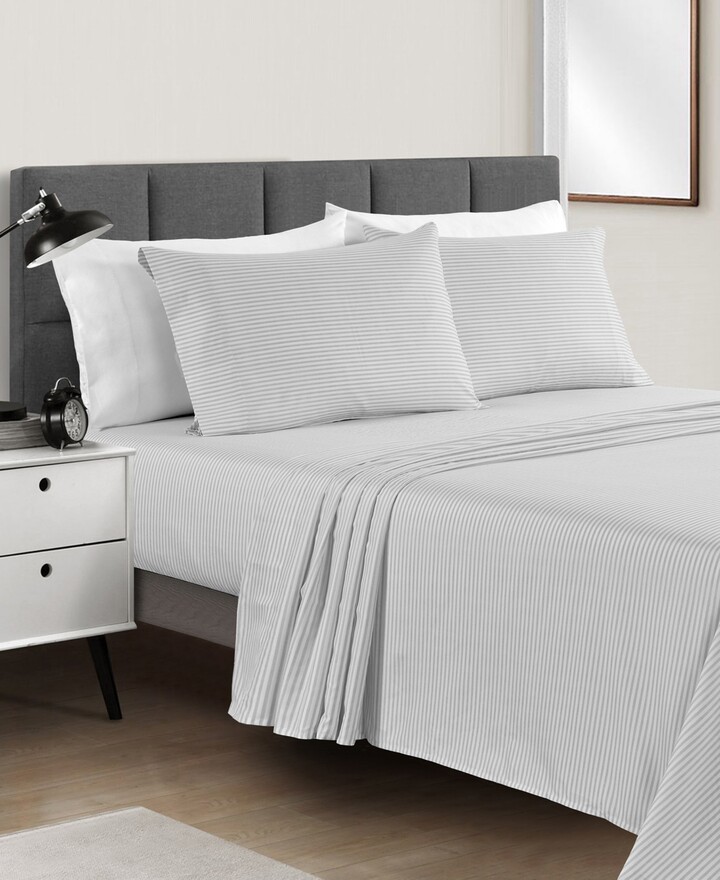 Sunham Microfiber Easy Care Printed 4-Pc. Sheet Set, King