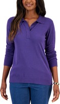 Thumbnail for your product : Karen Scott Women's Plush Polo Sweater, Created for Macy's
