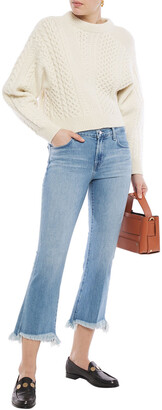 J Brand Cropped Distressed High-rise Bootcut Jeans