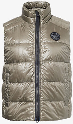 Canada Goose Womens Smokey Sage Cypress Logo-Patch Padded Shell-Down Vest M