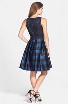 Thumbnail for your product : Eliza J Lace Bodice Stripe Fit & Flare Dress