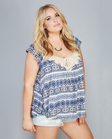 Thumbnail for your product : Wet Seal Crochet Trim Flutter Sleeve Tee