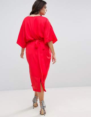 ASOS Curve Kimono Plunge Midi Dress