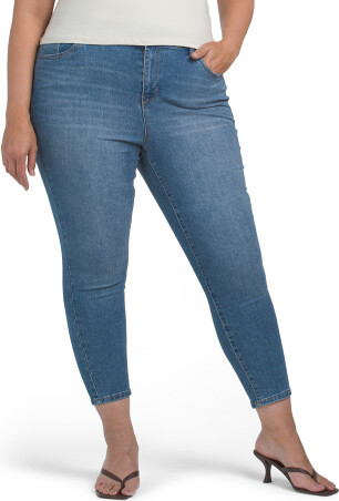 TJMAXX Plus Recycle Comfort Waist Skinny Ankle Jeans For Women, Spandex/Cotton/Polyester