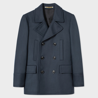 Paul Smith Men's Dark Grey Wool And Cashmere-Blend Peacoat