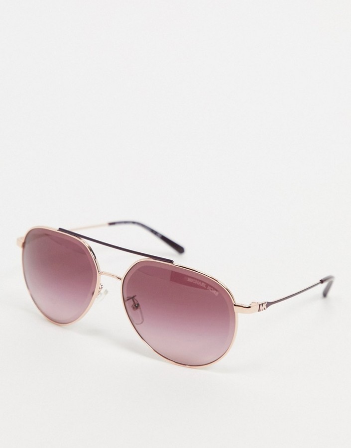 Michael Kors aviator sunglasses with red lens - ShopStyle