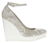 Thumbnail for your product : Faith Close Gray/White Snake Print Wedge Shoes