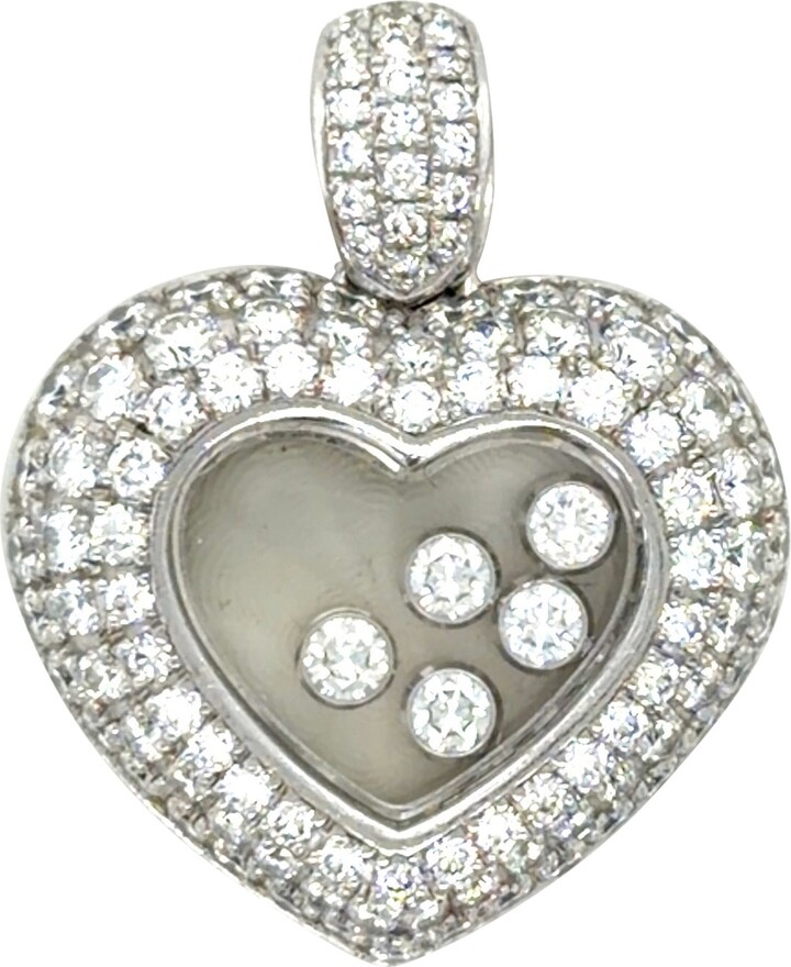 Chopard Chopard, 18 Karat White Gold Diamond Happy Diamonds Heart Pendant