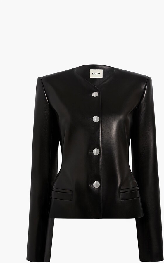 KHAITE Nara Jacket in Black Leather