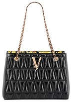 Thumbnail for your product : Versace Small Virtus Quilted Leather Tote