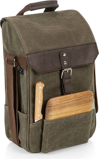 Legacy Legacy2BottleInsulatedWine&CheeseCoolerwithCheeseBoardKnife&Corkscrew-KhakiGreen