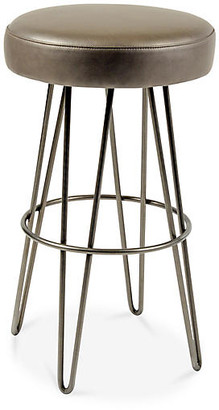 Le-Coterie Hairpin Swivel Barstool - Pewter/Mushroom Leather
