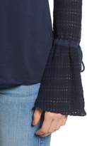 Thumbnail for your product : Ella Moss Mixed Media Bow Sleeve Top