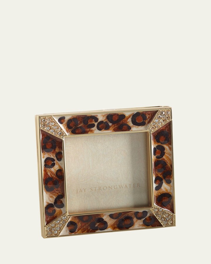 Jay Strongwater Leland Leopard Spotted Pave Frame, 2"