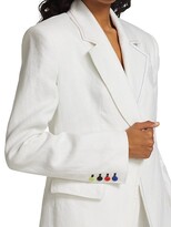 Thumbnail for your product : Christopher John Rogers Single-Breasted Relaxed Linen Suit Jacket