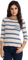 Thumbnail for your product : Autumn Cashmere 3/4 Sleeve Striped Sweater