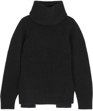 Sacai Oversized Wool Turtleneck Sweater - Black