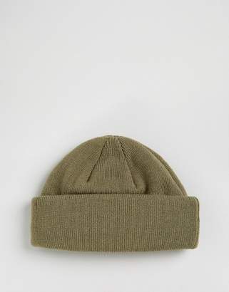 ASOS Mini Fisherman Beanie In Green With Tokyo Embroidery