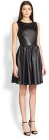 Thumbnail for your product : Pink Tartan Gathered Faux Leather Dress