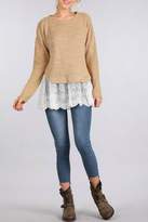 Thumbnail for your product : Blu Pepper Lace Hem Sweater