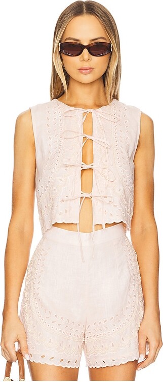 Karina Grimaldi Aurora Embroidered Vest