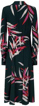 Diane von Furstenberg Leaf Print Silk Dress