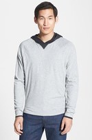 Thumbnail for your product : Vince Raglan Sleeve Cotton Hoodie with Contrast Trim