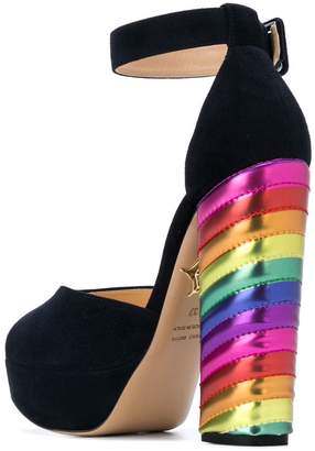 Charlotte Olympia Eugenie rainbow heel sandals