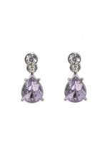 Thumbnail for your product : Monet Silver Violet Crystal Drop Earrings